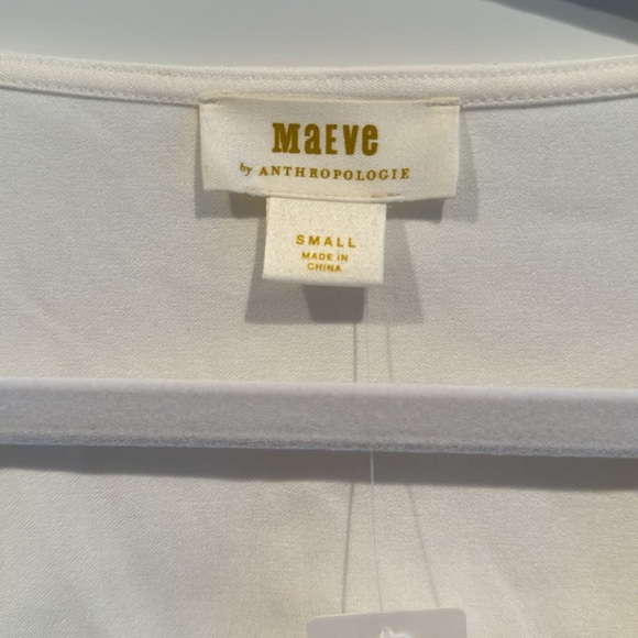 NWT Maeve Small by Anthropologie puff / mutton long sleeve top in white! - Picture 3 of 5